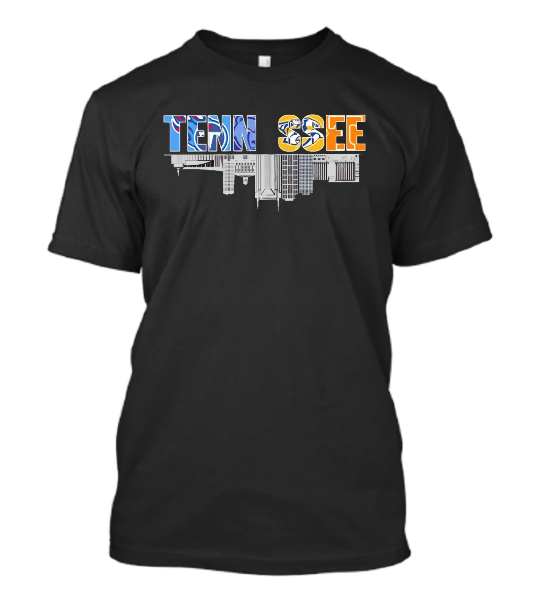 Tennessee Upside City With Team Colors And Skyline T-Shirt