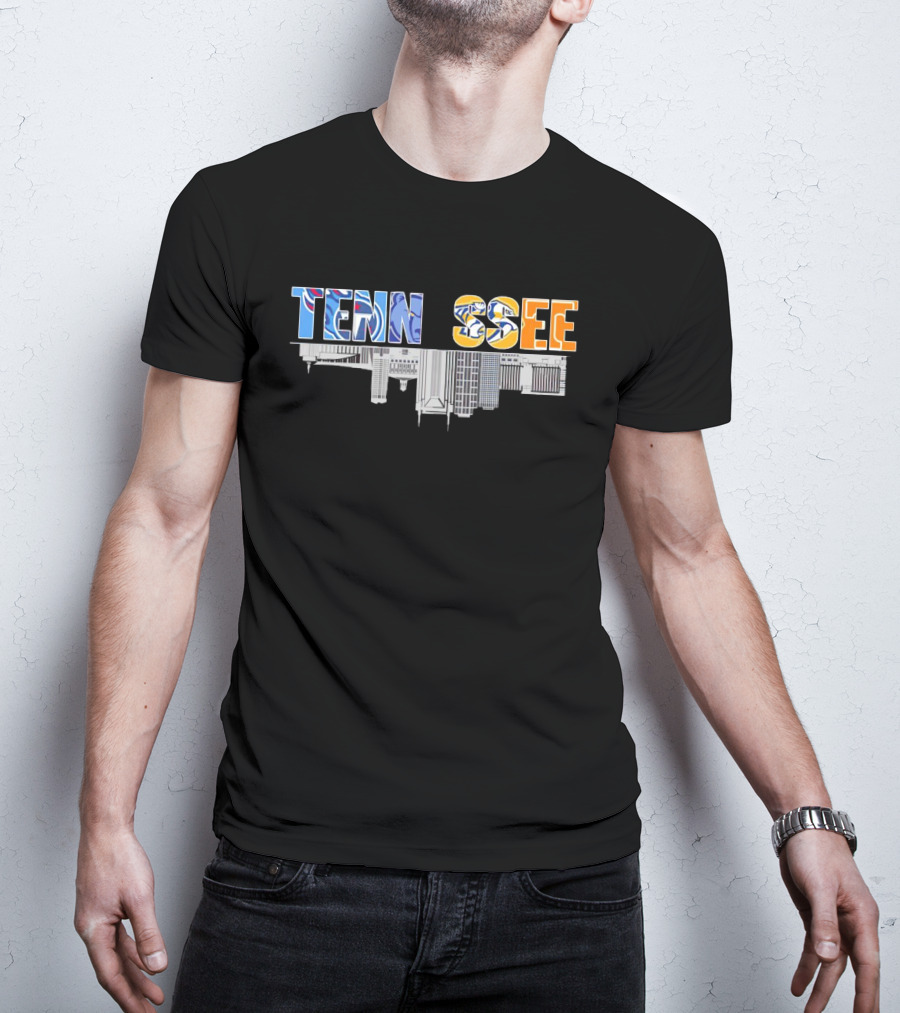 Tennessee Upside City With Team Colors And Skyline T-Shirt