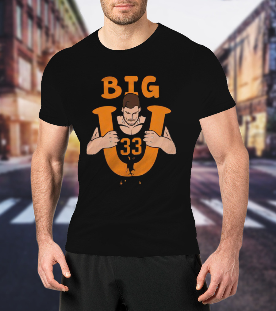 Big U 33 Uros Plavsic Basketball Player Strength T-Shirt