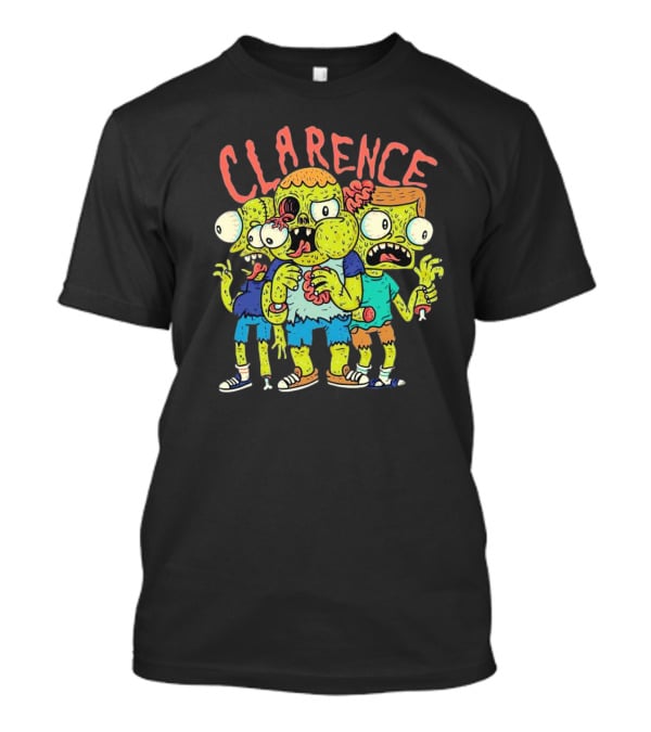 Clarence Cartoon Zombie Halloween Trio T-Shirt