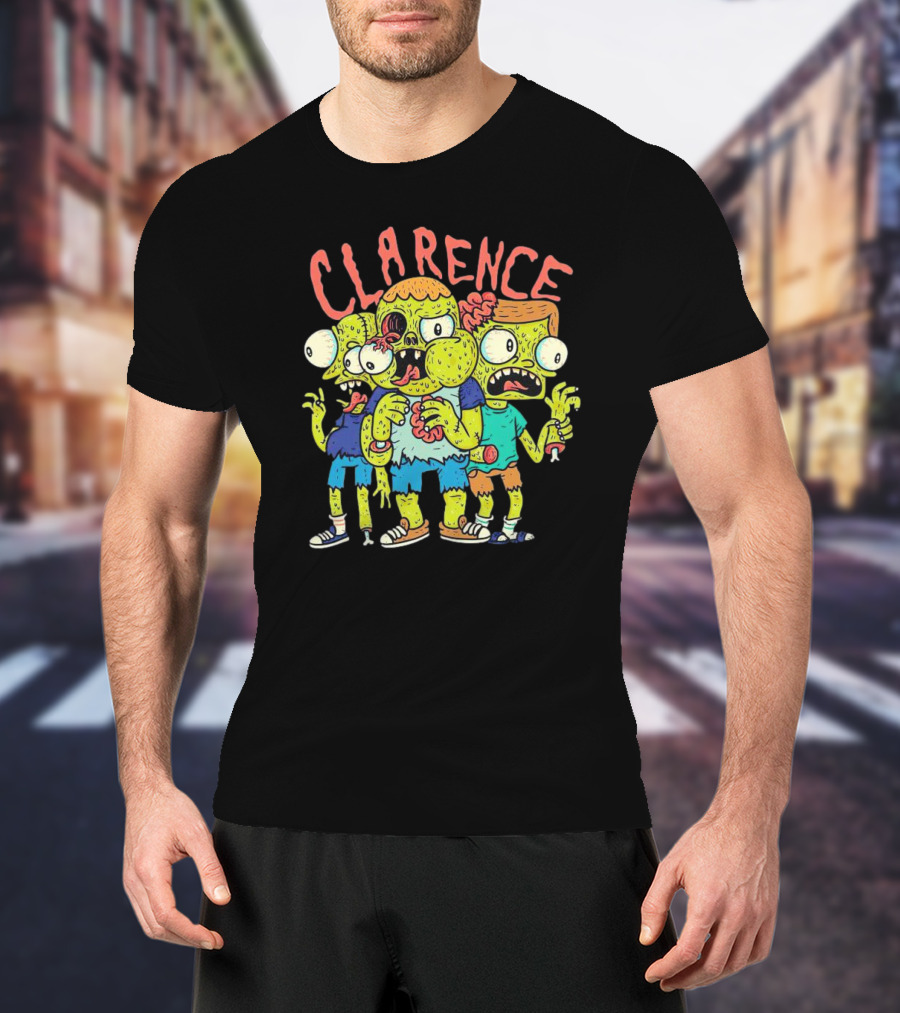 Clarence Cartoon Zombie Halloween Trio T-Shirt