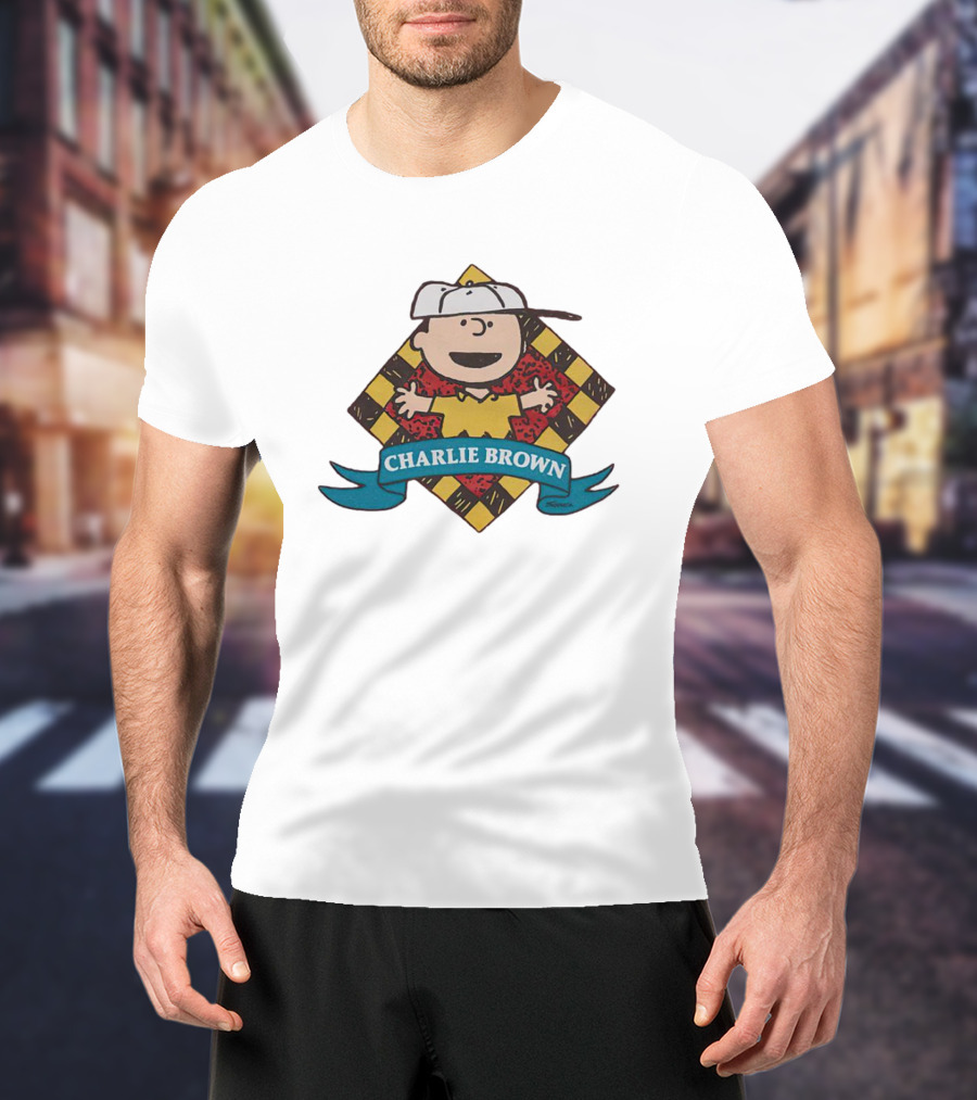 Charlie Brown Peanuts Diamond Pattern Comic T-Shirt