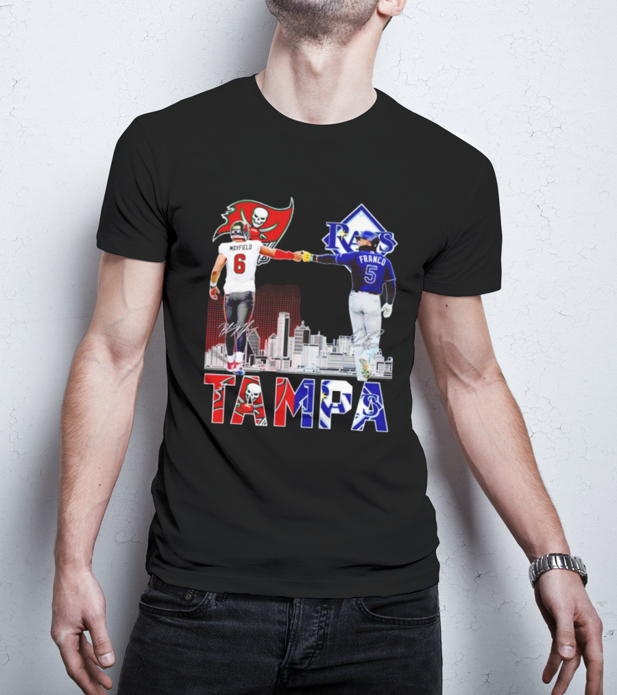 Tampa Buccaneers Mayfield 6 Rays Franco 5 City Signatures T-Shirt