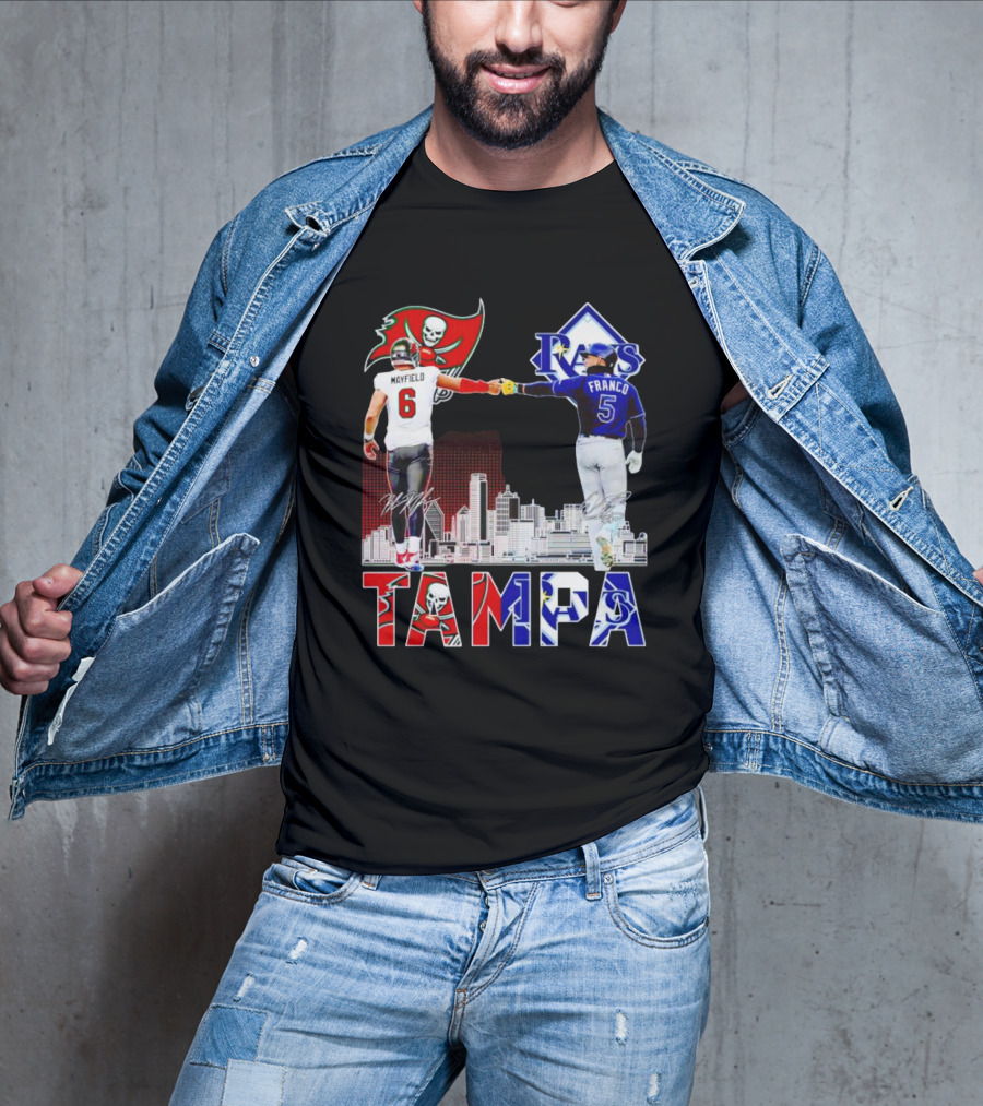 Tampa Buccaneers Mayfield 6 Rays Franco 5 City Signatures T-Shirt