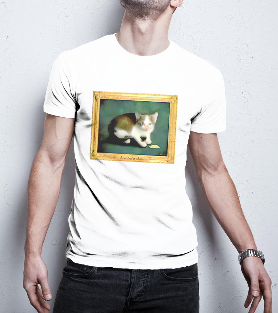 Cat He Eated A Cheese Framed T-Shirt