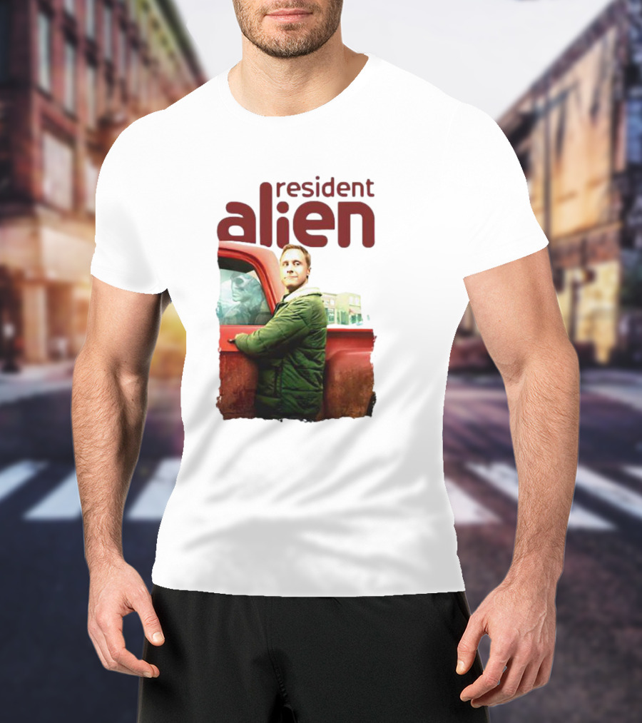 Resident Alien Christmas Truck Scene T-Shirt
