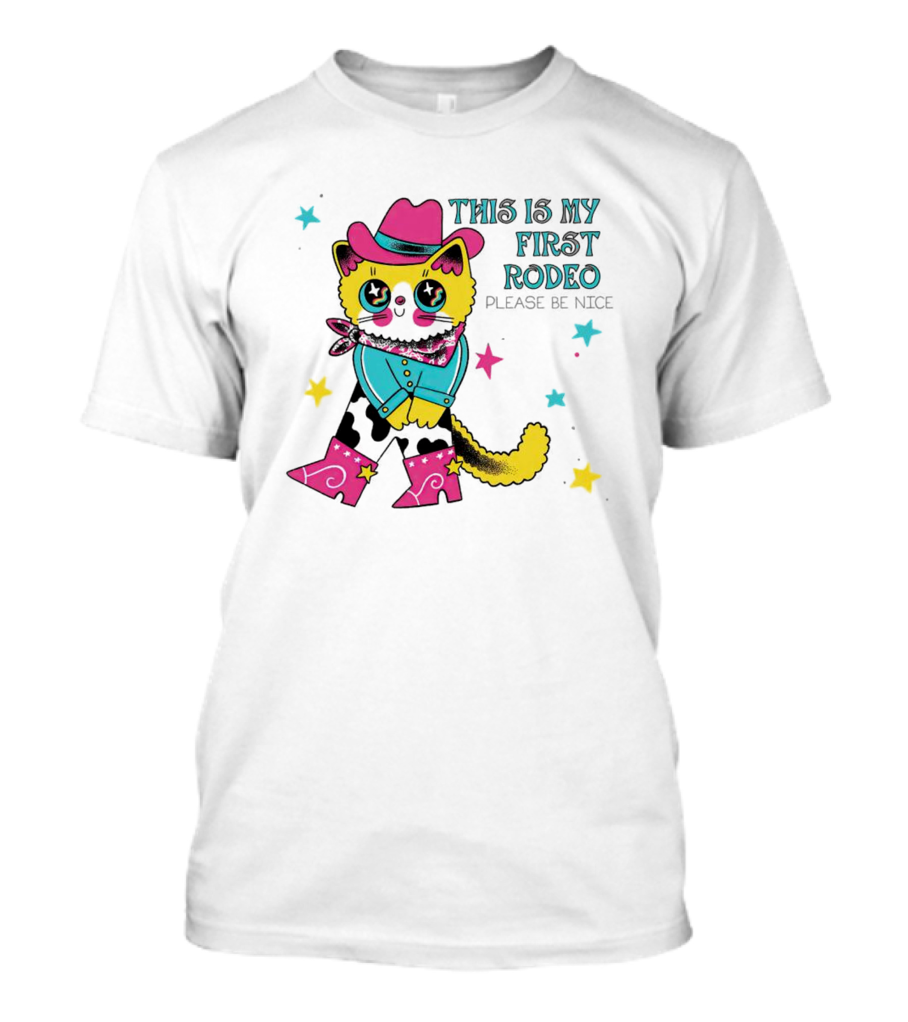 This Is My First Rodeo Please Be Nice Cute Cowboy Cat T-Shirt