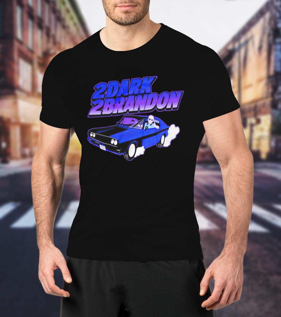2 Dark 2 Brandon Purple Car Graphic With Driving Character T-Shirt