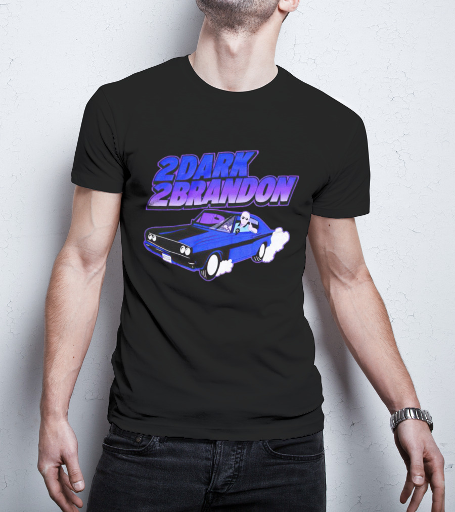 2 Dark 2 Brandon Purple Car Graphic With Driving Character T-Shirt