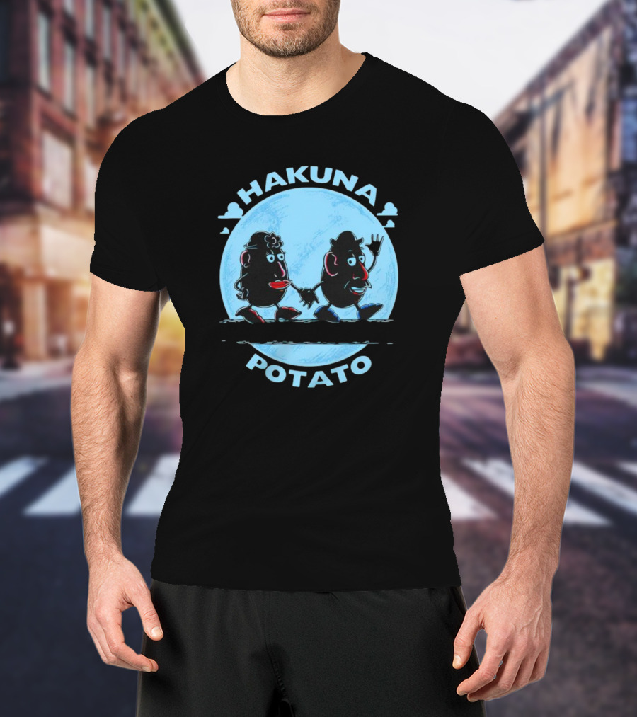 Hakuna Potato Walking Pastel Moon T-Shirt