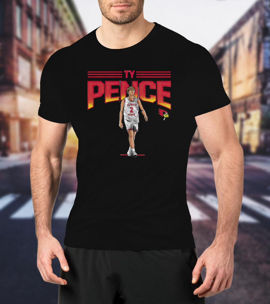 Ty Pence Illinois State Basketball Caricature T-Shirt