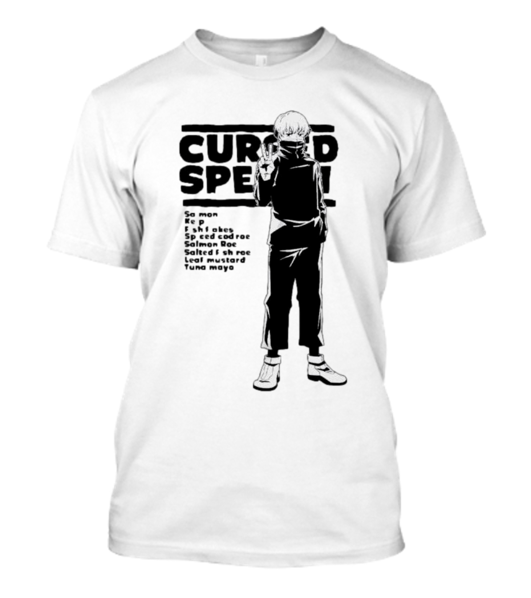 Cursed Speech Jujutsu Kaisen Toge Inumaki Sa Mon Shake Salmon Roe Tuna Mayo T-Shirt