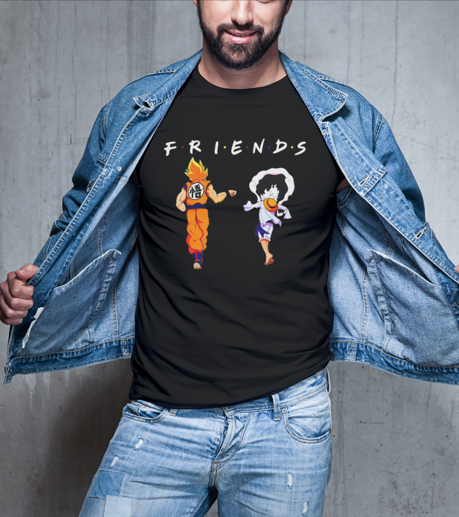 Son Goku And Luffy Friends Walking Together T-Shirt