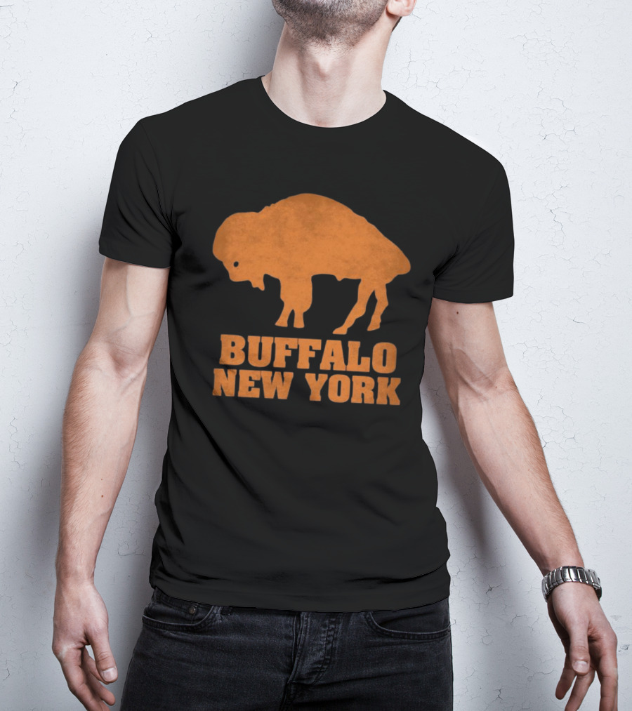 Buffalo New York Vintage Style Orange Buffalo T-Shirt