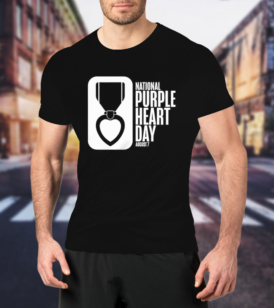 National Purple Heart Day August 7 Iconic Medal T-Shirt