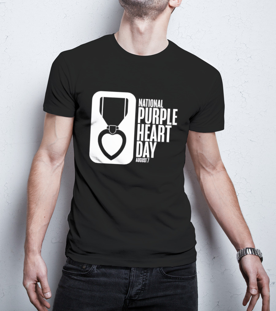 National Purple Heart Day August 7 Iconic Medal T-Shirt