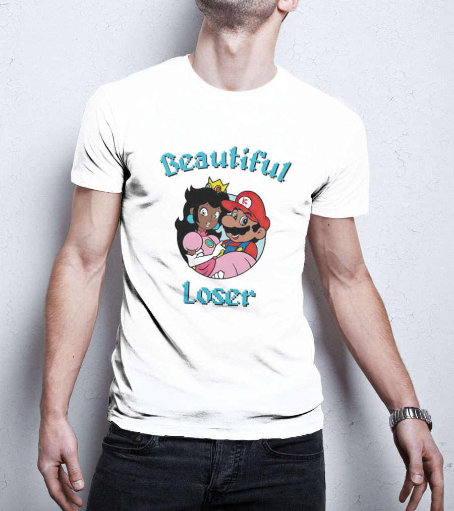 Beautiful Loser Super Smash Bros Parody Princess And Plumber T-Shirt