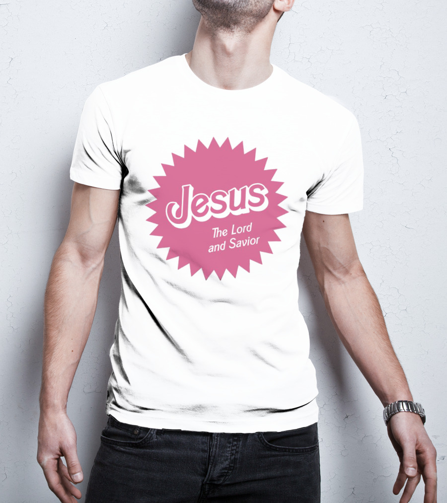 Jesus The Lord And Savior Barbie Style Pink Burst T-Shirt