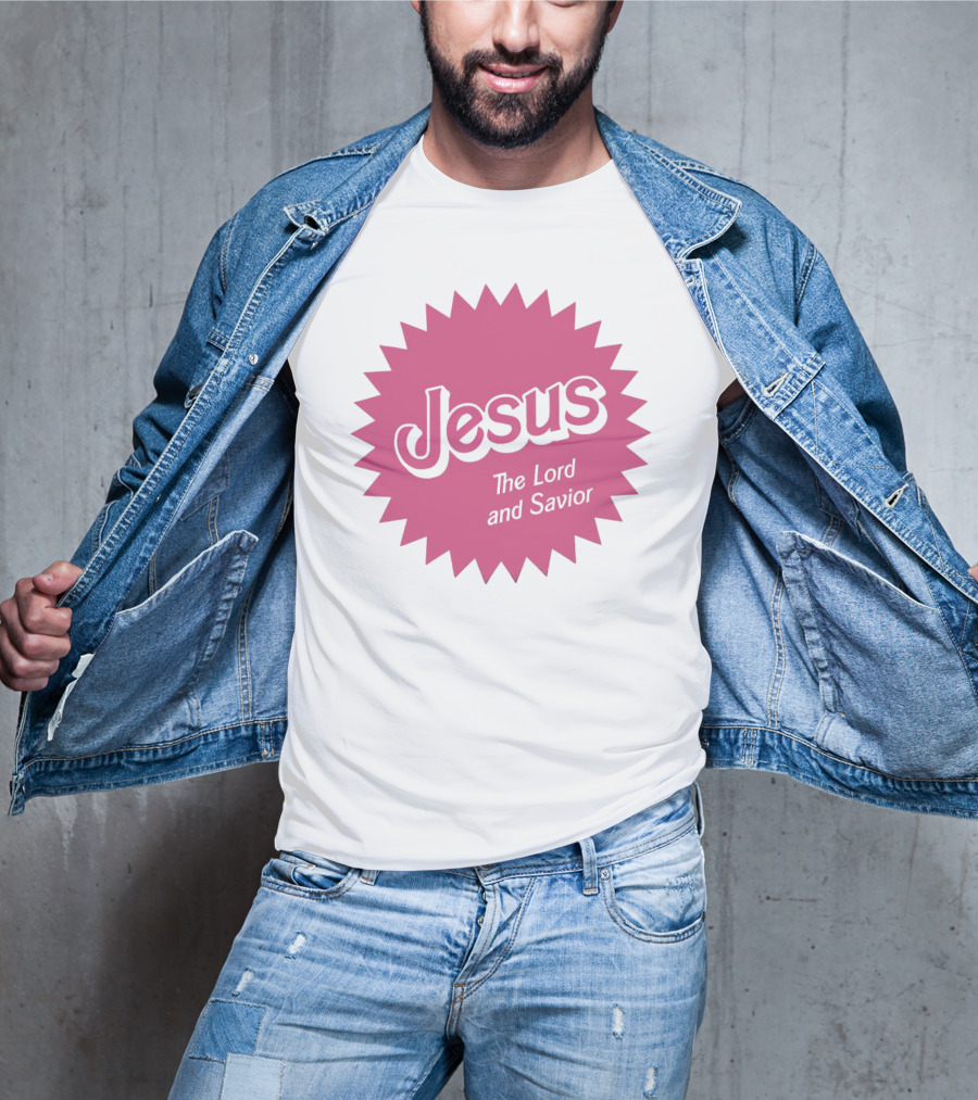 Jesus The Lord And Savior Barbie Style Pink Burst T-Shirt