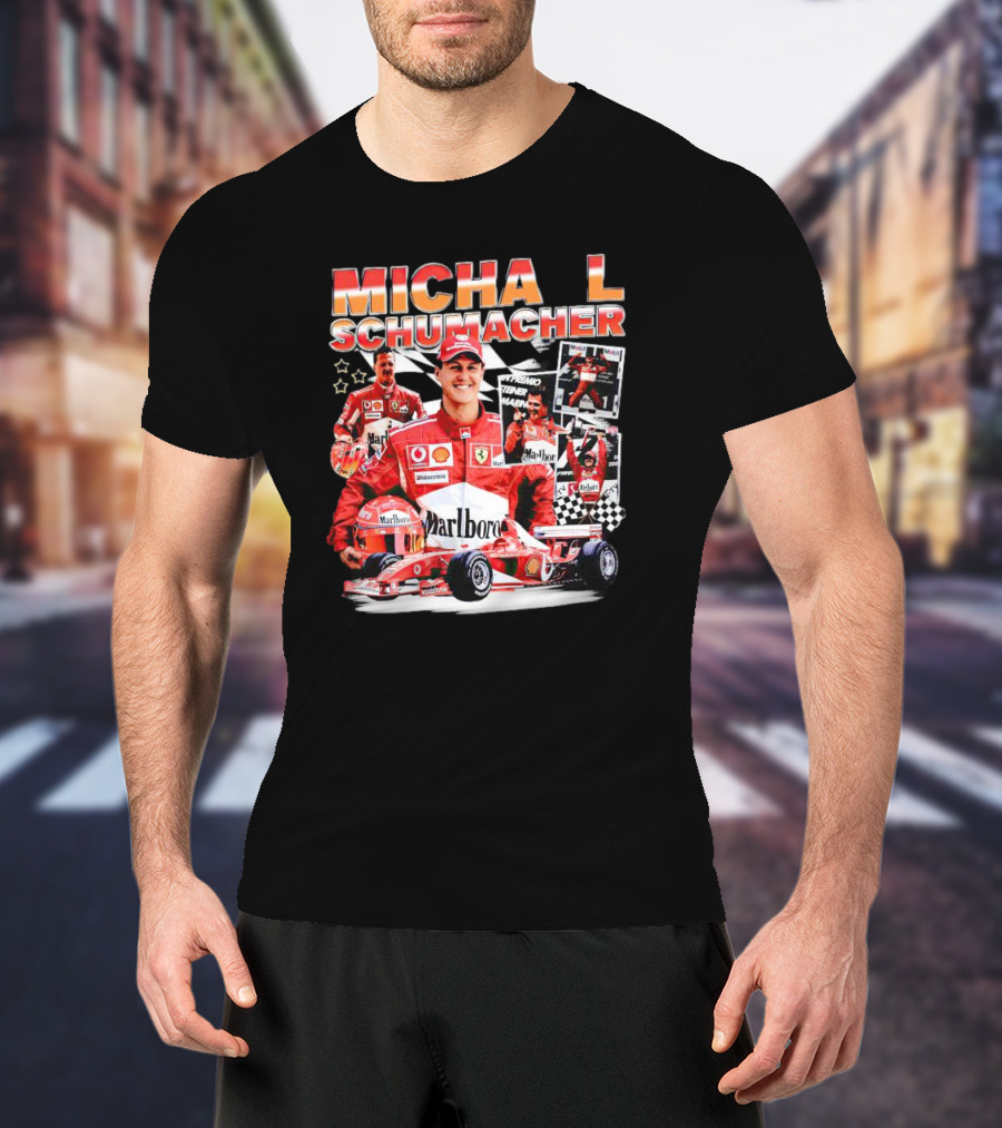 Michael Schumacher F1 Racing Legend Ferrari Champion Collage T-Shirt
