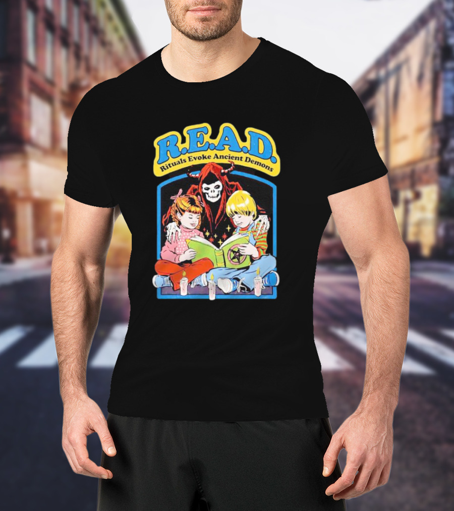 R.E.A.D. Rituals Evoke Ancient Demons Grim Reaper Storytime With Children And Candles T-Shirt