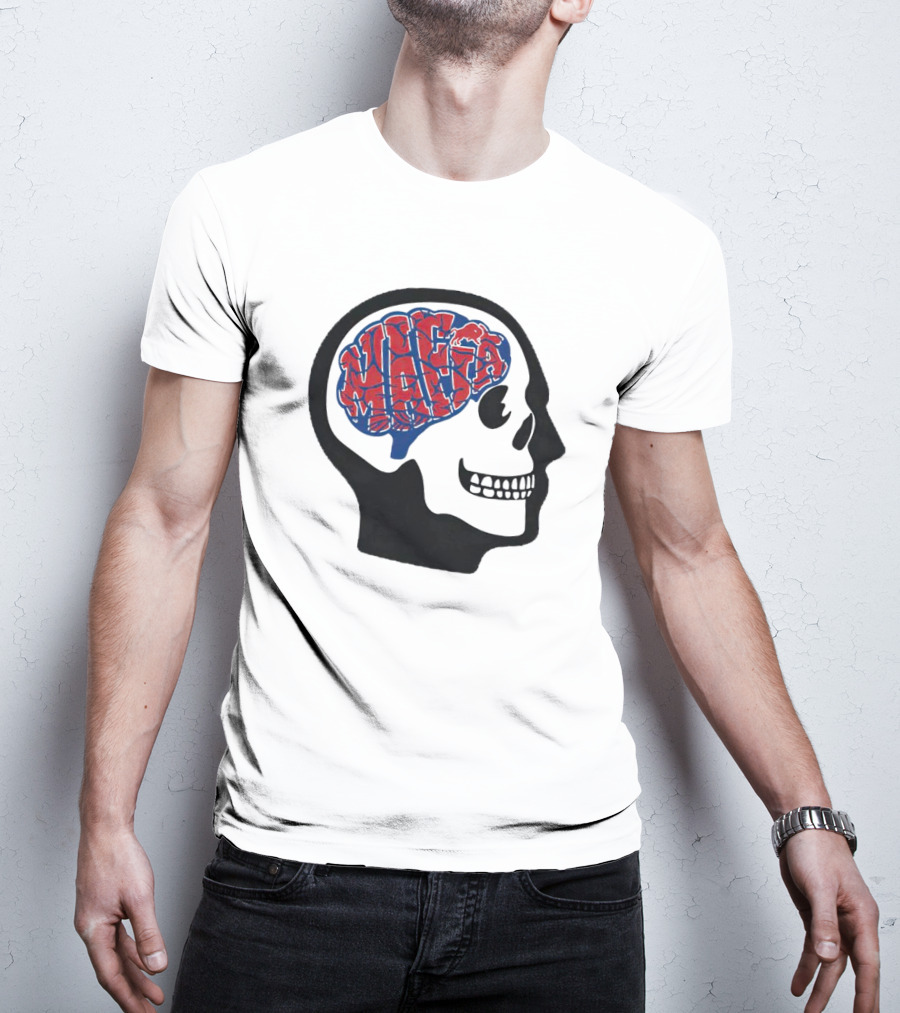 Mafia Bills Skull Brain Typography T-Shirt