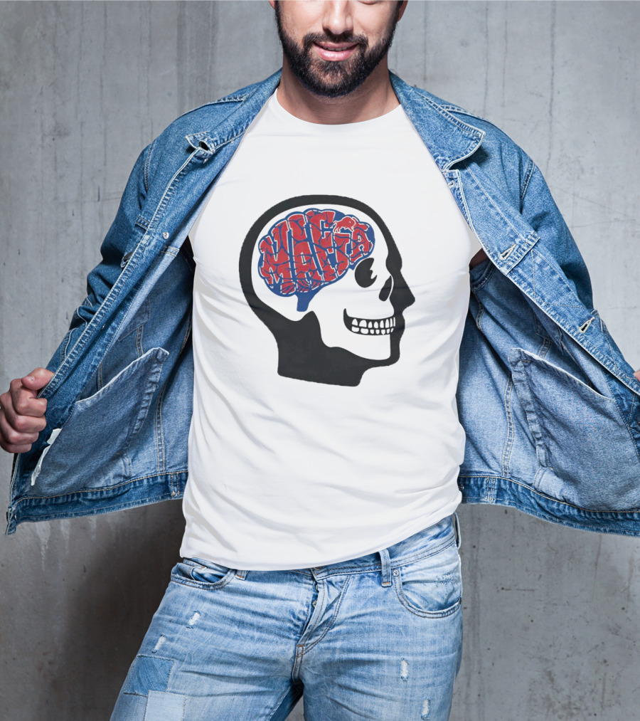 Mafia Bills Skull Brain Typography T-Shirt