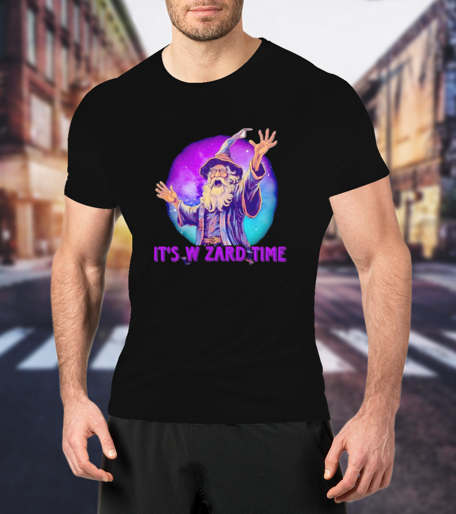 It's Wizard Time Magical Purple Space Wizard T-Shirt