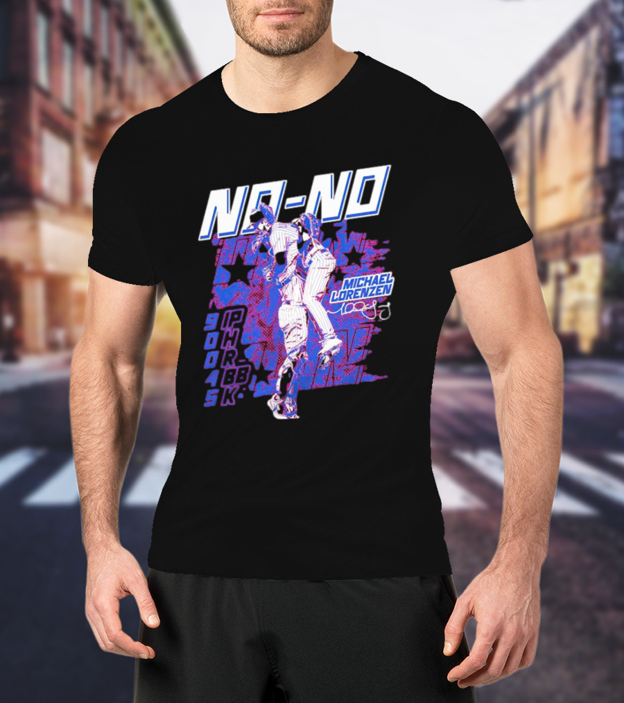 NO-NO Michael Lorenzen Signature With Stars And Stats T-Shirt