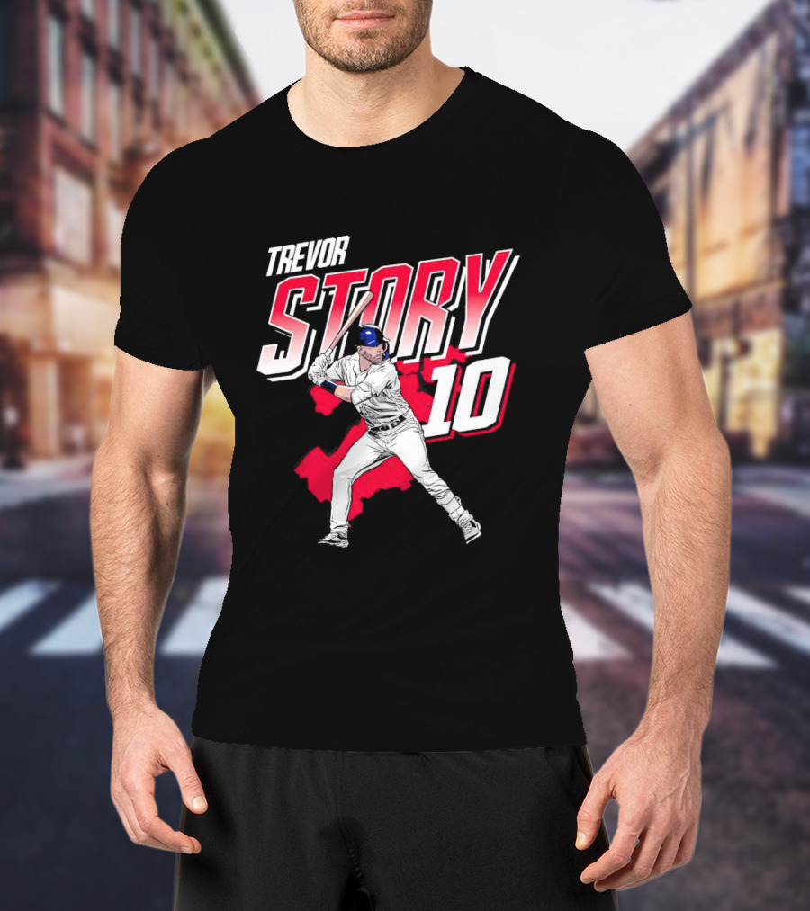 Trevor Story 10 Baseball Player City Map T-Shirt