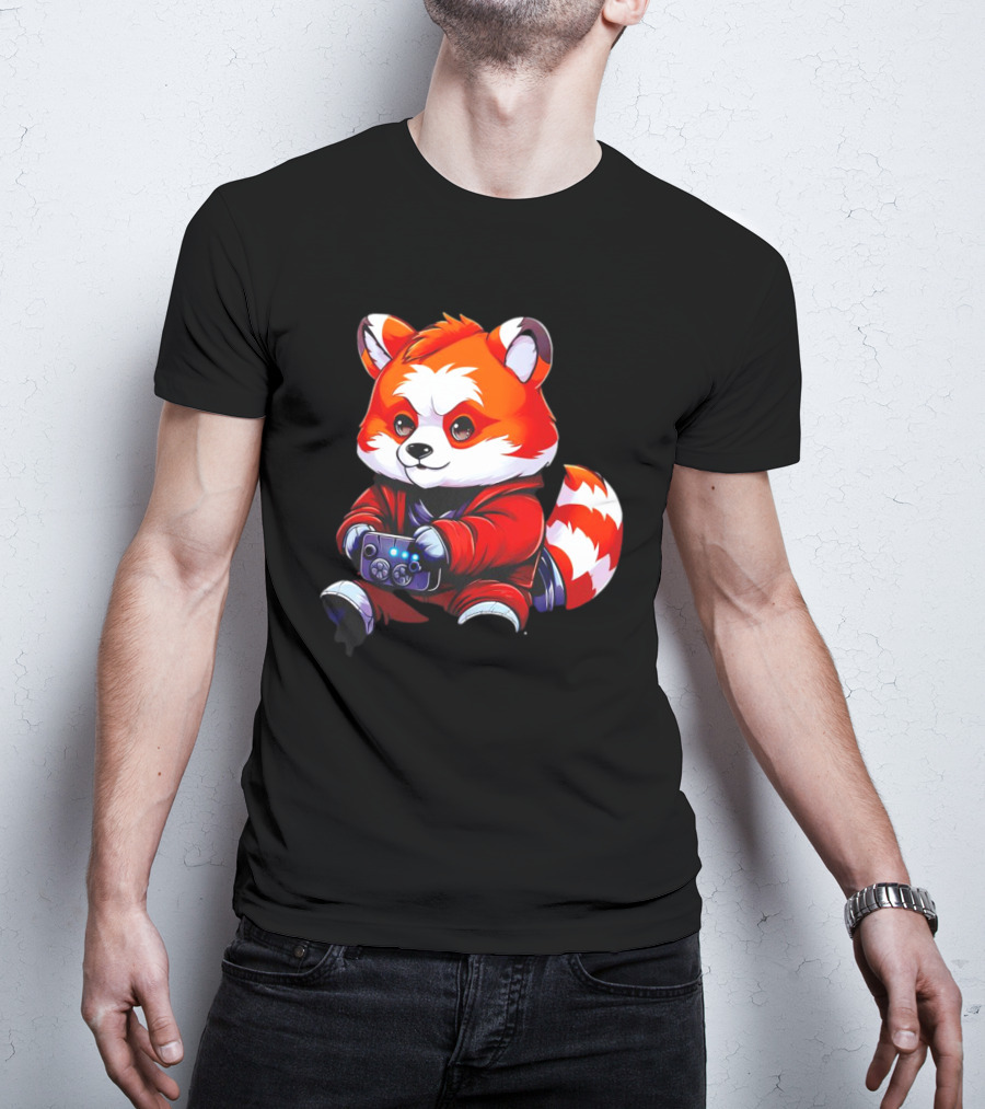 Gaming Red Panda Playing Video Games T-Shirt