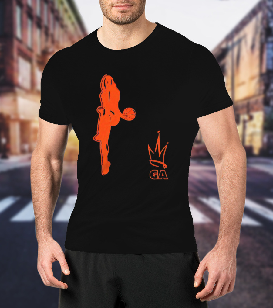 Georgia Amoore GA Basketball Silhouette With Crown T-Shirt