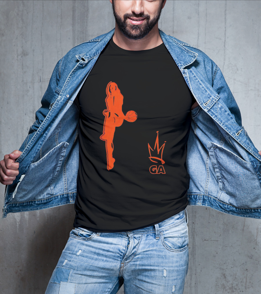 Georgia Amoore GA Basketball Silhouette With Crown T-Shirt