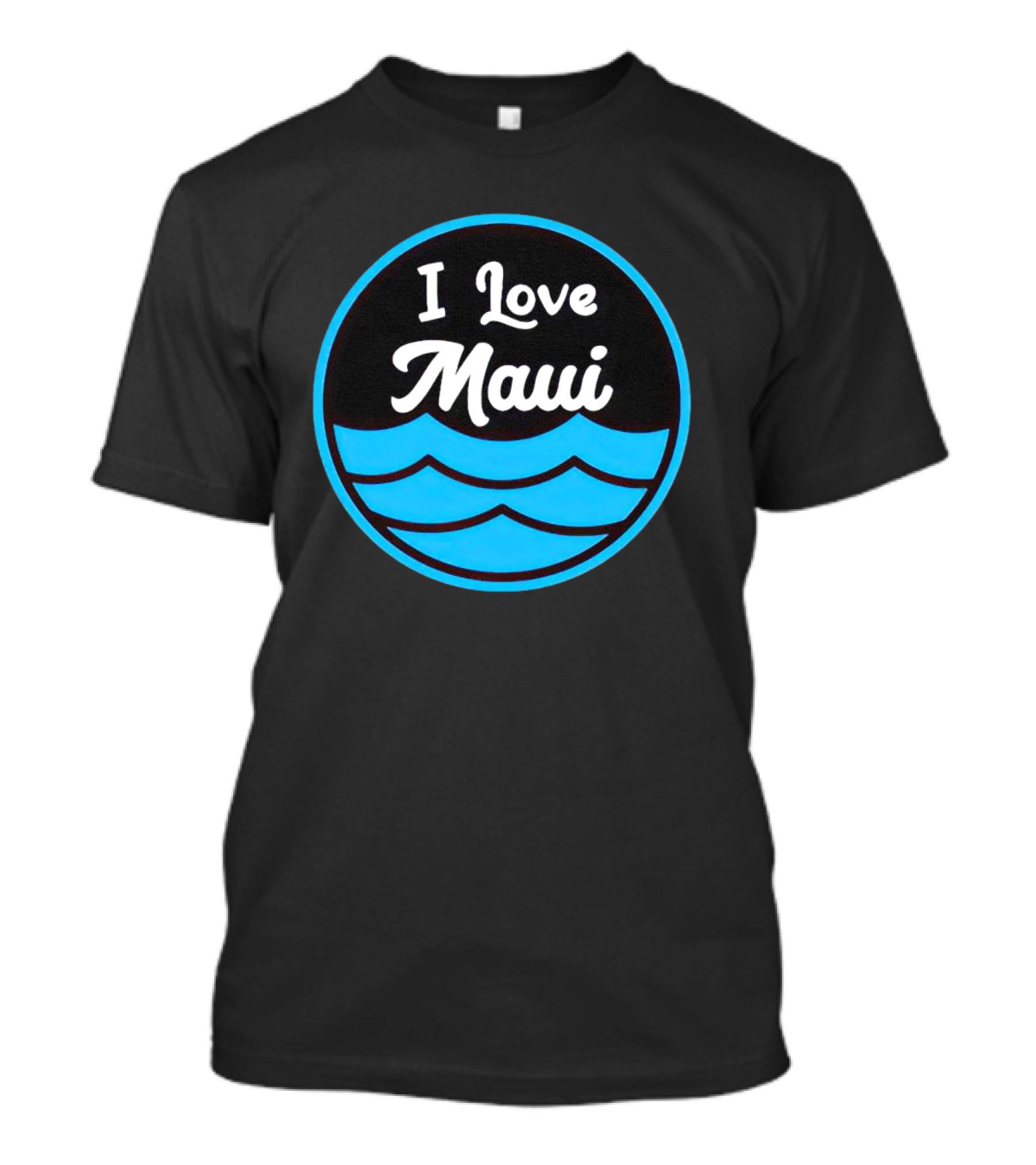 I Love Maui Waves Circular T-Shirt