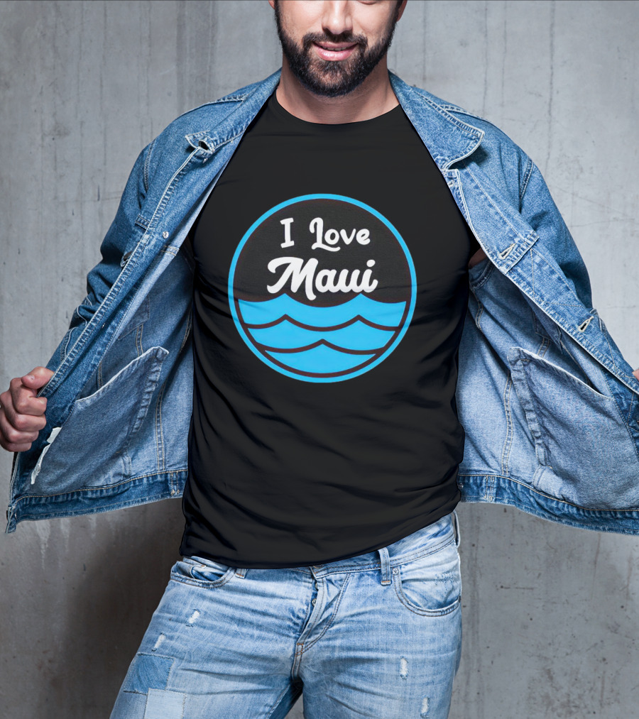 I Love Maui Waves Circular T-Shirt