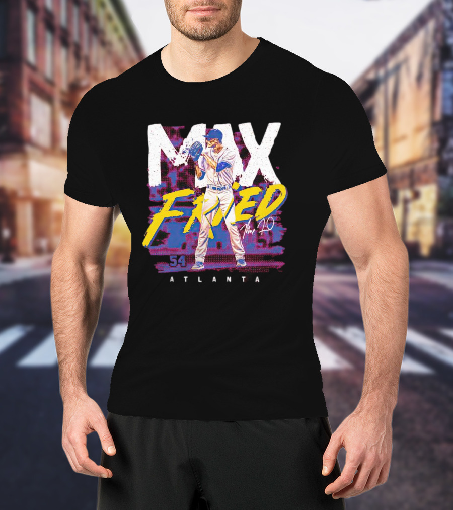 Max Fried Atlanta Signature 54 Player Action T-Shirt
