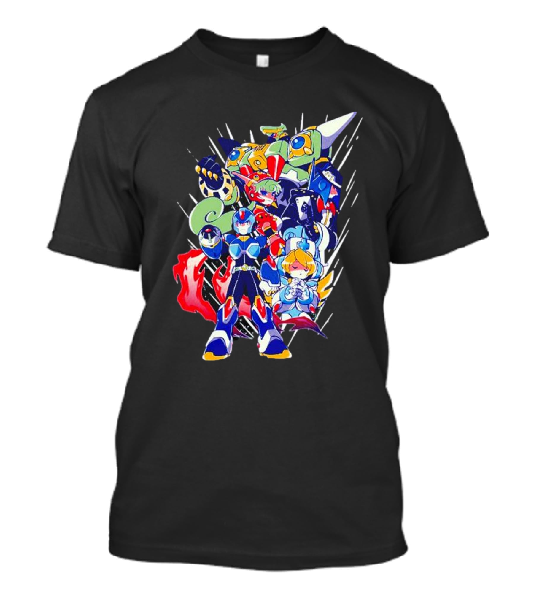Mega Man New Armor X Characters And Robot Ensemble T-Shirt