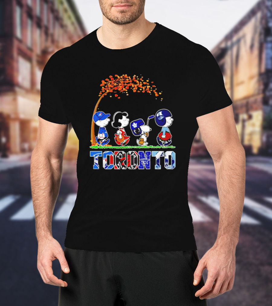 Toronto Sports Teams Autumn Peanuts Characters T-Shirt