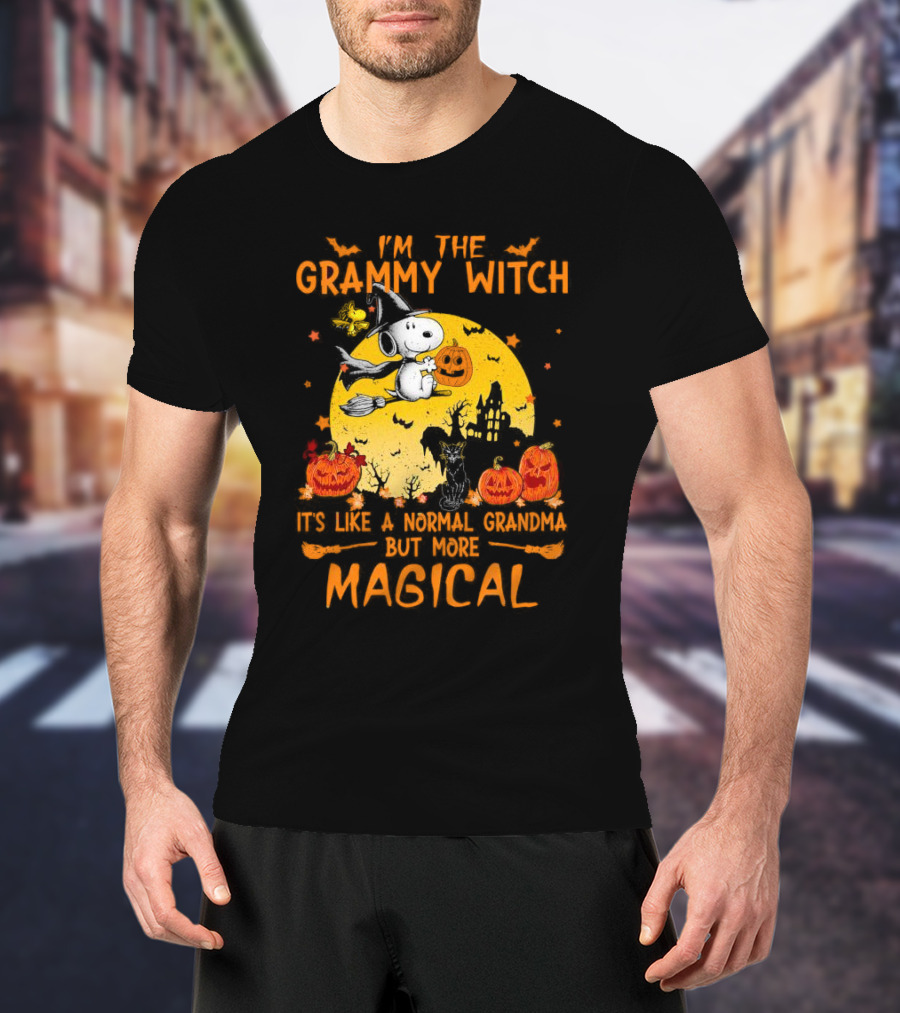 Snoopy I'm The Grammy Witch Halloween Normal Grandma But More Magical T-Shirt
