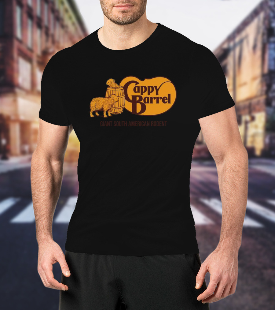 Cappy Barrel Giant South American Rodent Capybara Duo T-Shirt