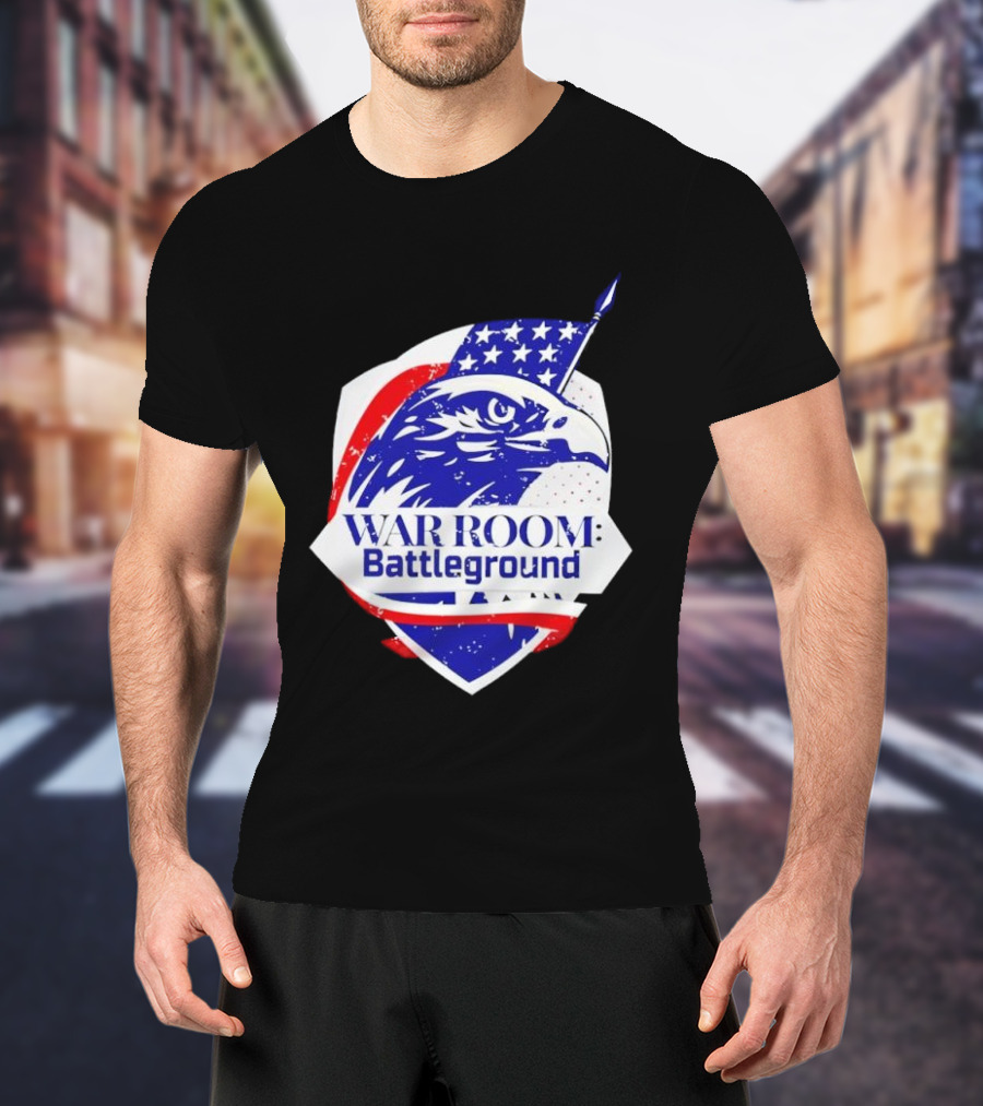 War Room Battleground Eagle American Flag Crest T-Shirt