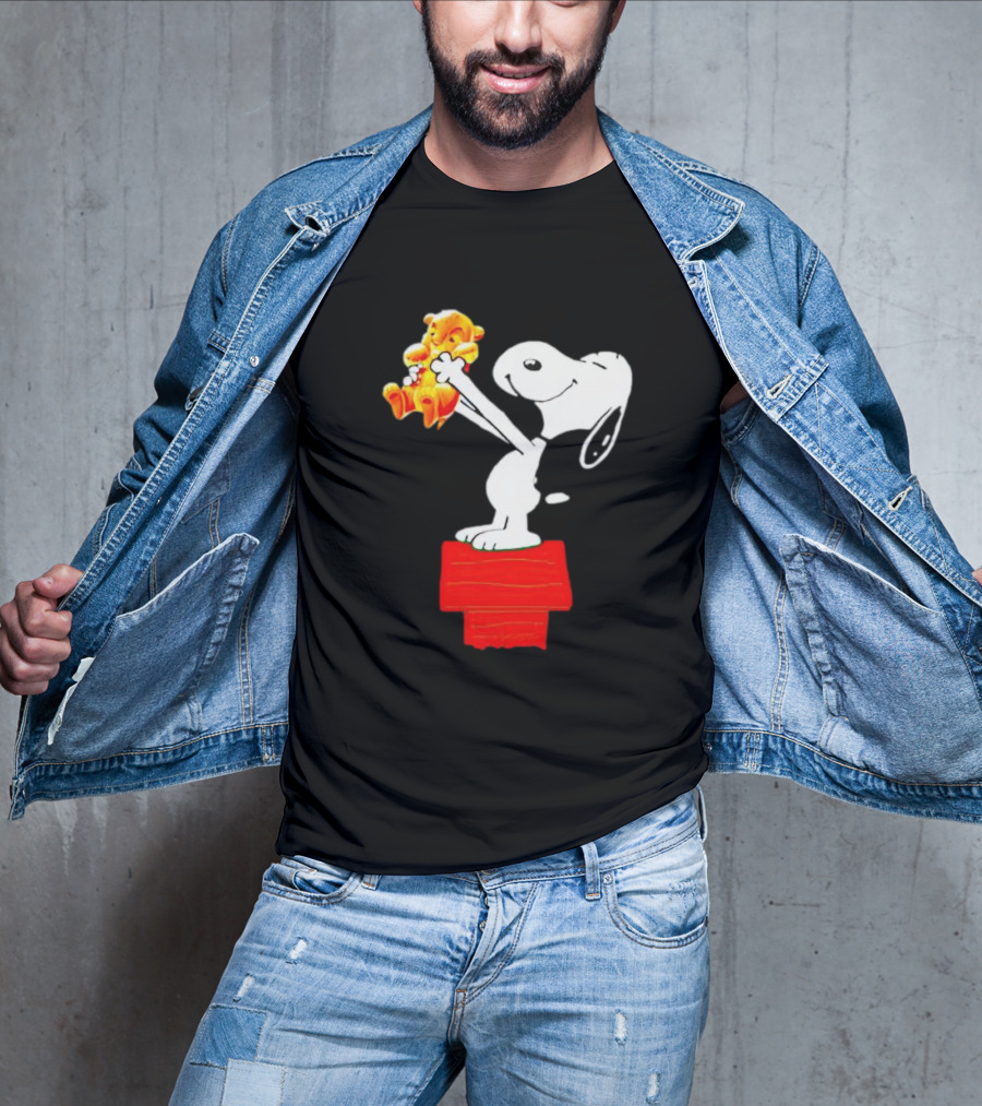Snoopy Holding Simba From Lion King Scene T-Shirt