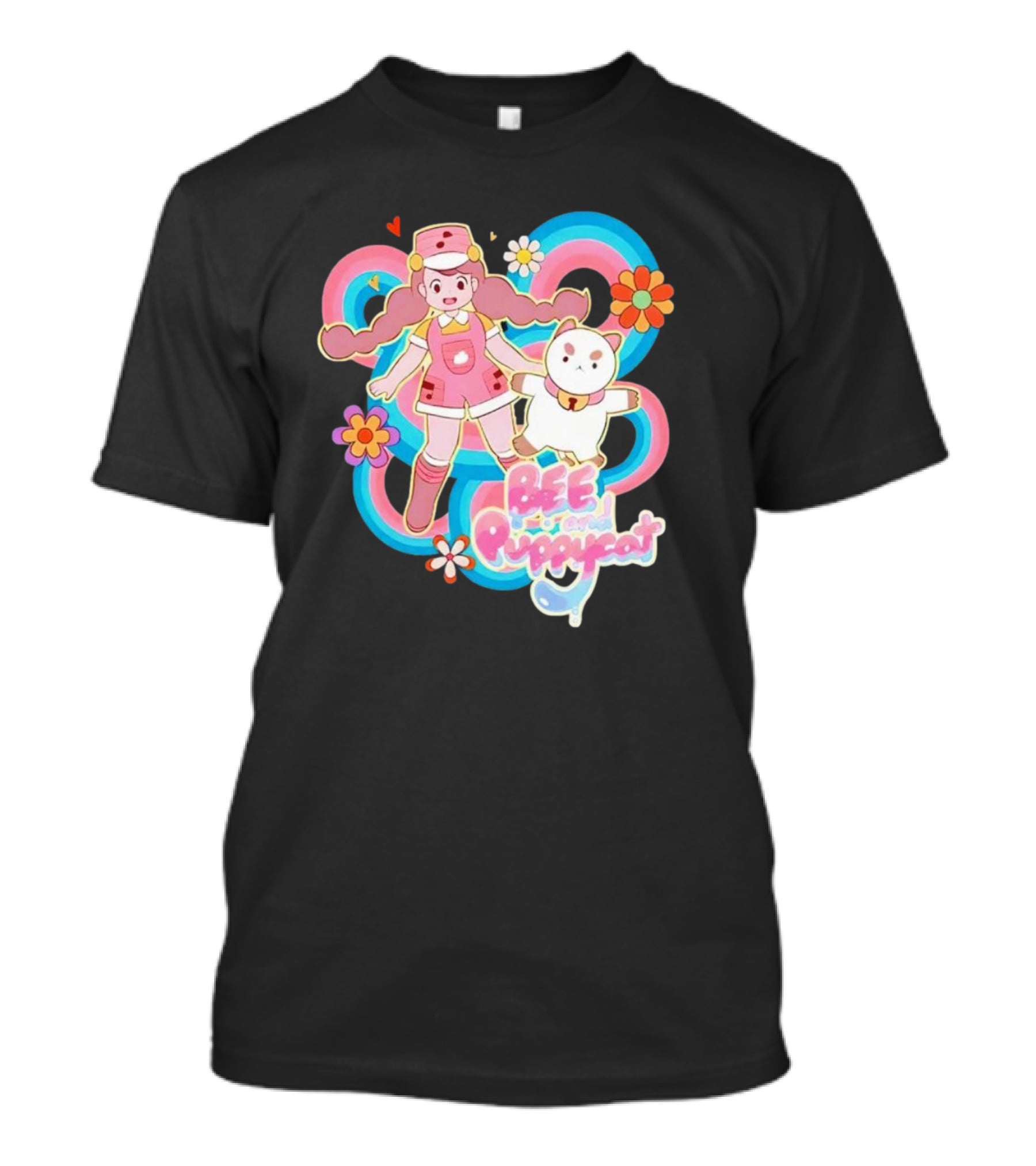 Bee And Puppycat Adventures Retro Floral Vibes T-Shirt