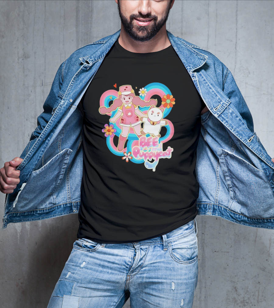 Bee And Puppycat Adventures Retro Floral Vibes T-Shirt