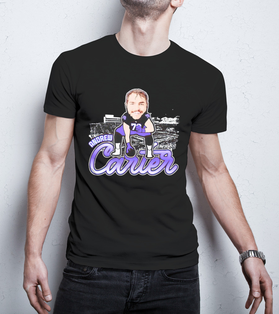 Andrew Carter Caricature Football Player Signature T-Shirt