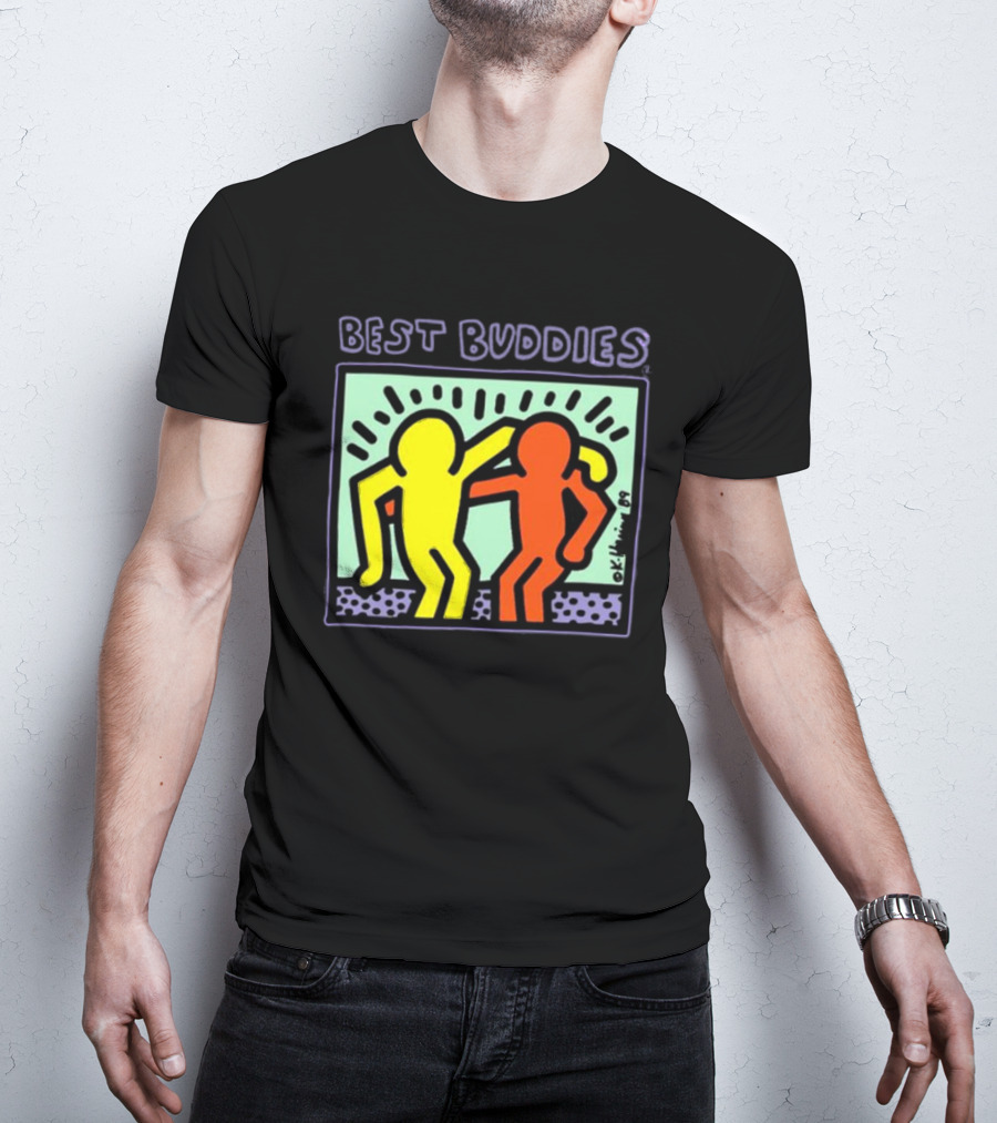Keith Haring Best Buddies Dancing Figures T-Shirt