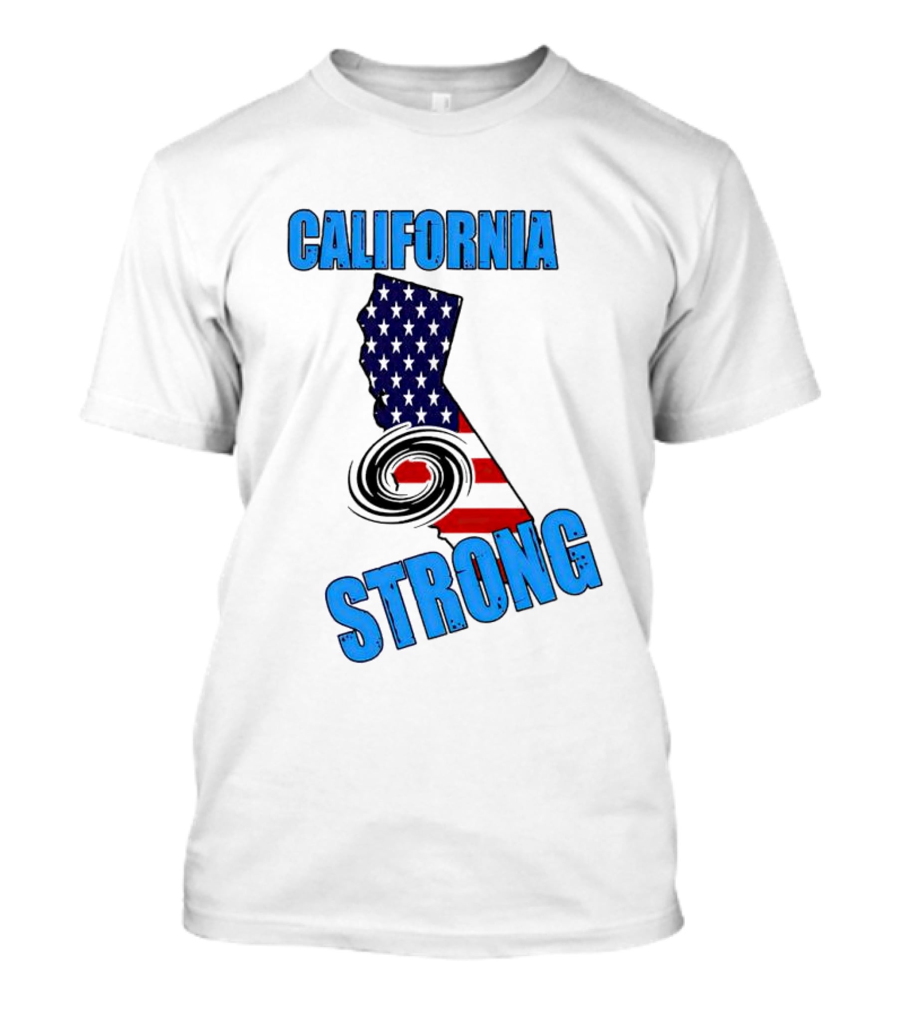 California Strong Hurricane Hilary California Map American Flag T-Shirt