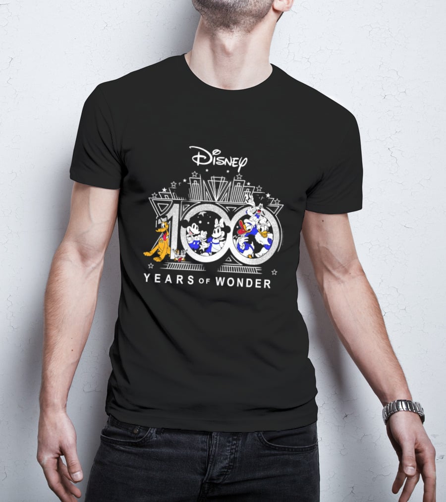 Disney 100 Years Of Wonder Mickey Minnie Donald Pluto T-Shirt