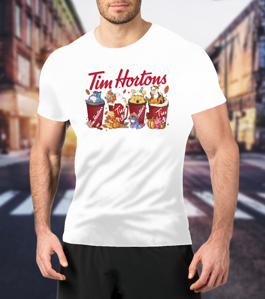 Tim Hortons Disney Characters Autumn Cups T-Shirt