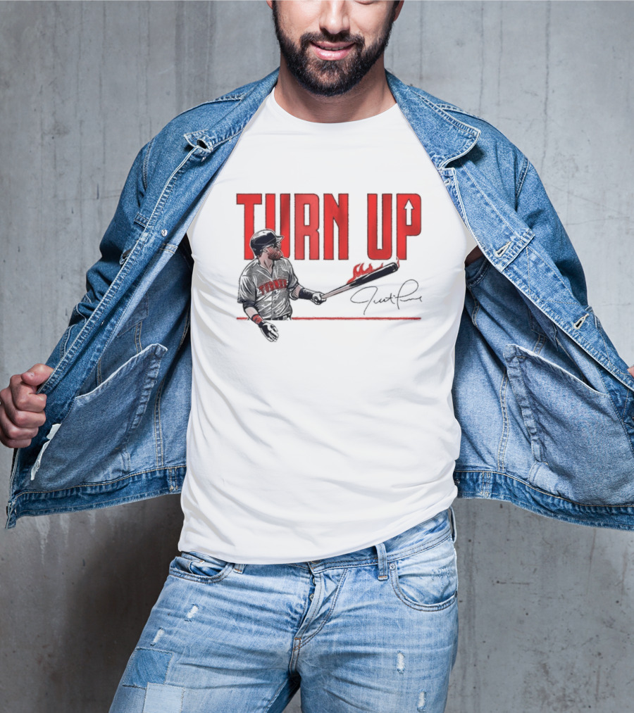 Justin Turner Baseball Turn Up Fire Bat Signature T-Shirt